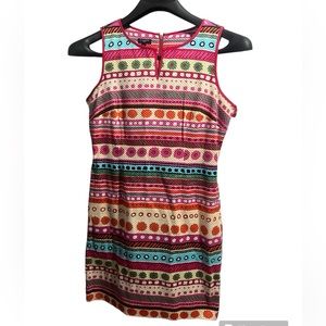 EUC Talbots Quilted Printed Sleeves Dress